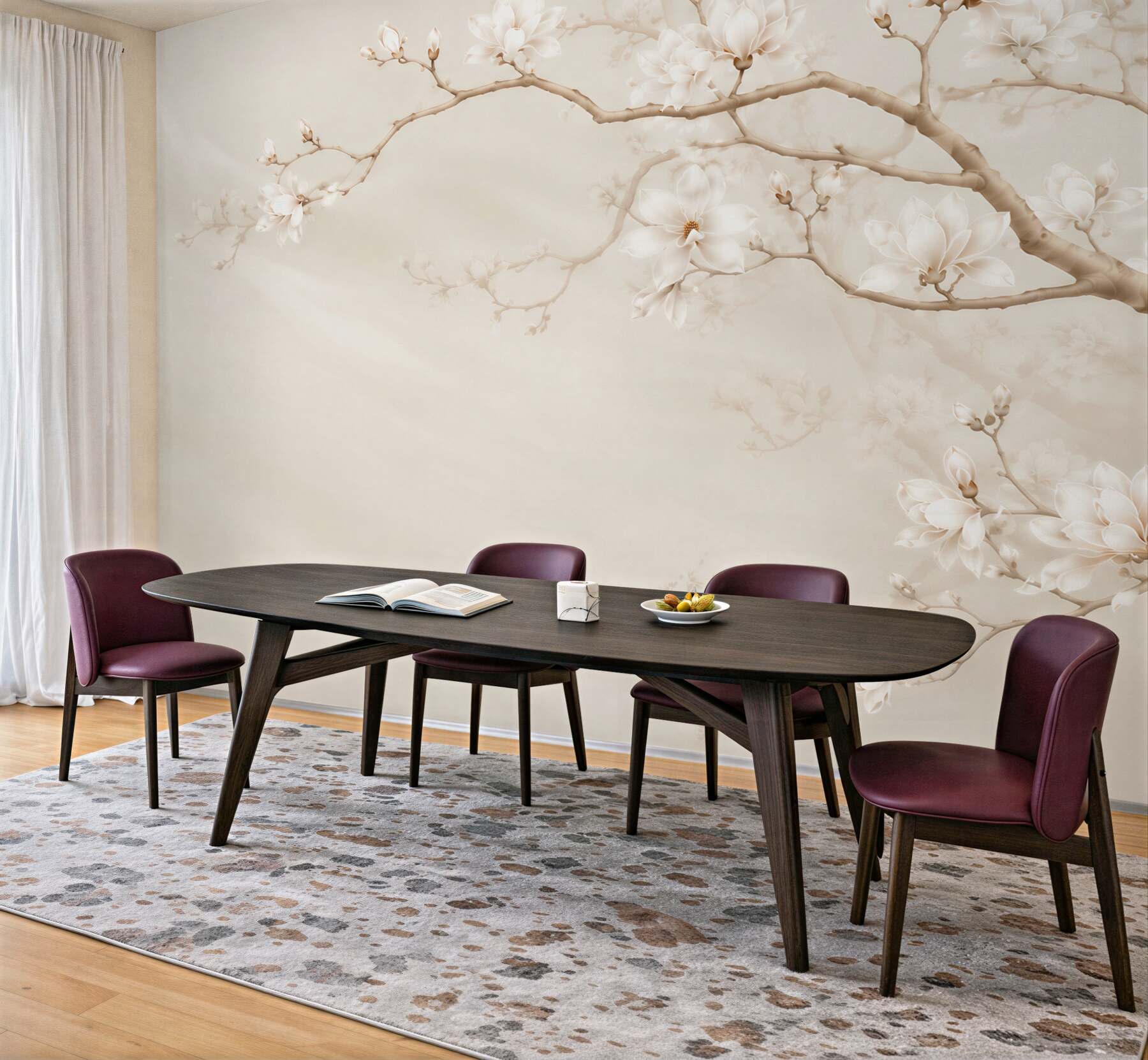 Fototapeta Magnolie w beżowym ogrodzie?v23