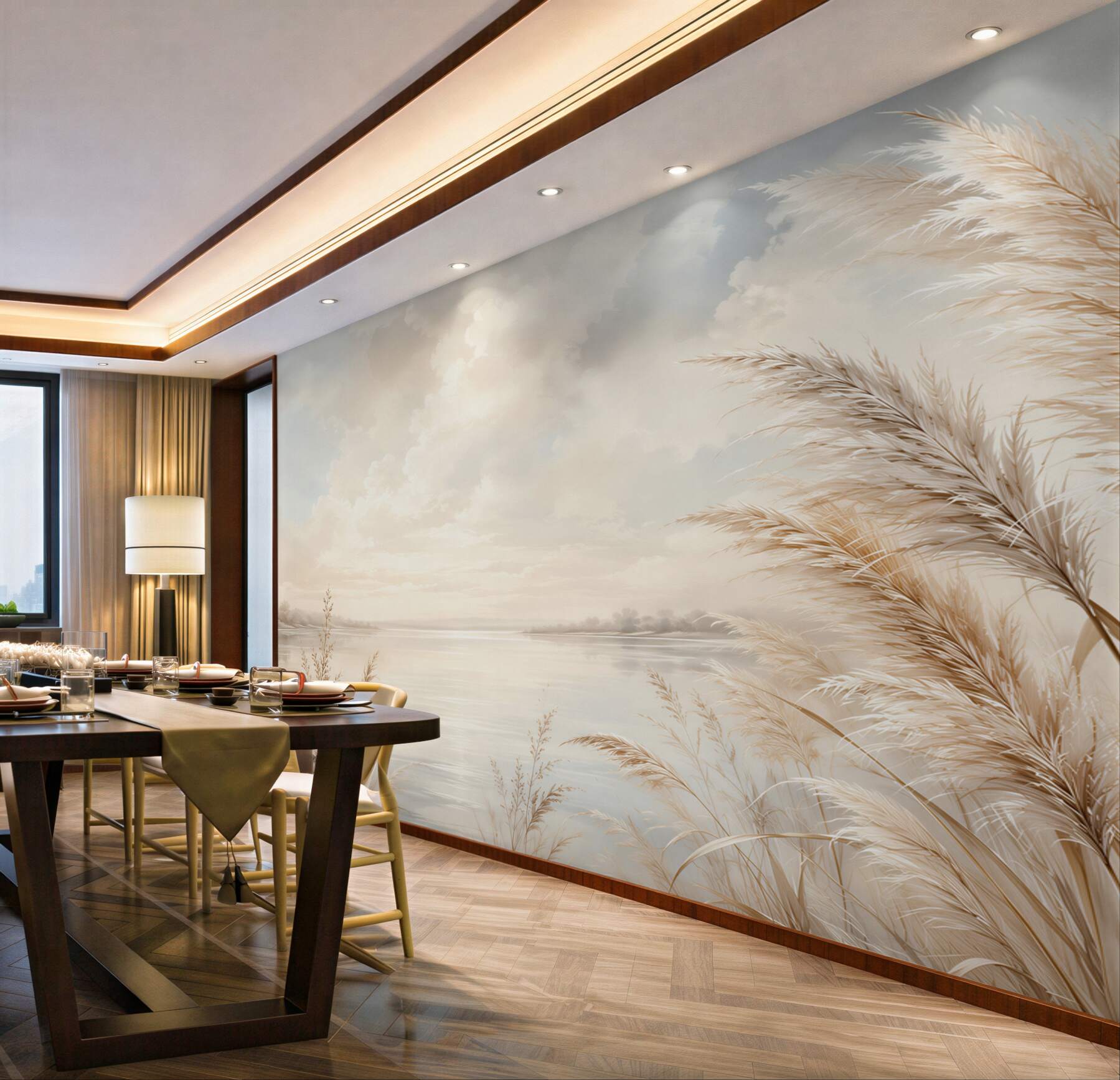 Fototapeta Zachwycające Łąka nad Jeziorem
