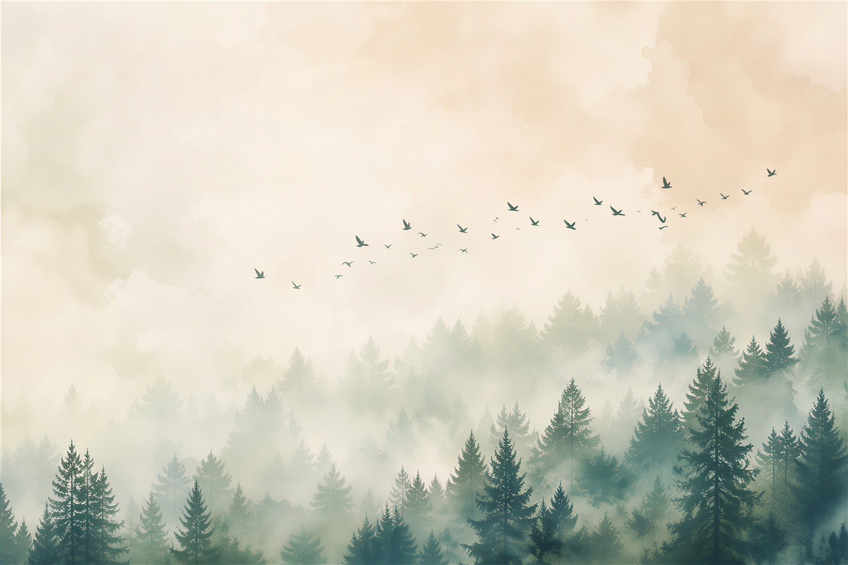 Fototapeta Magiczny Las we Mgle