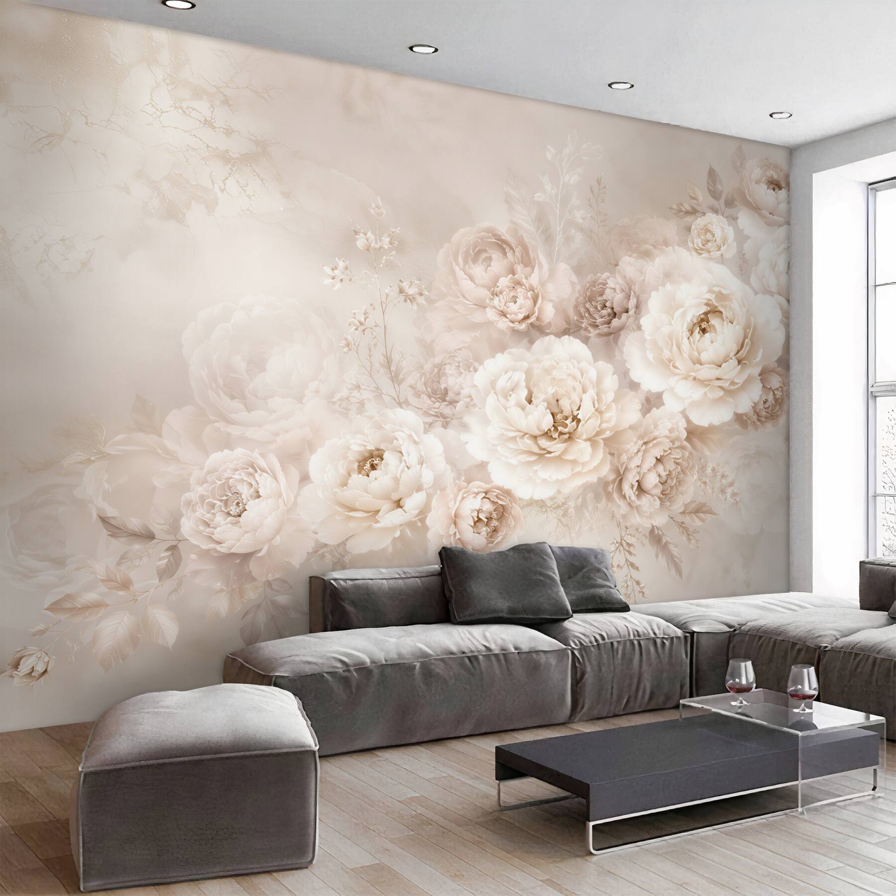 Fototapeta Eleganckie Peonie w Pastelowej Tonacji?v23