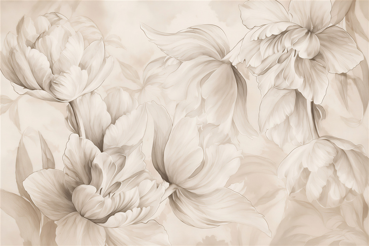 Fototapeta Delikatne Peonie Akwarela