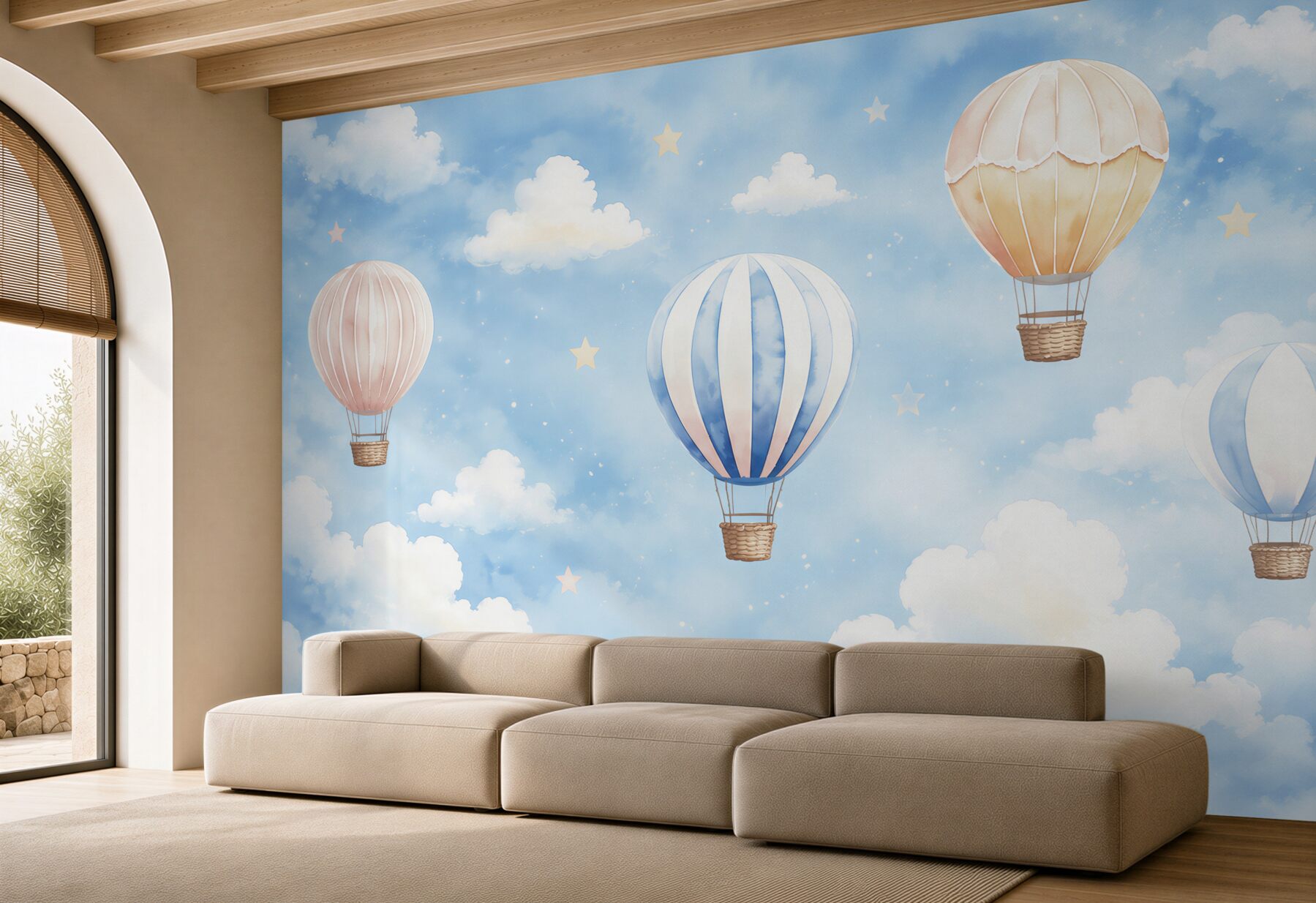 Fototapeta Balony na niebie z chmurami?v23