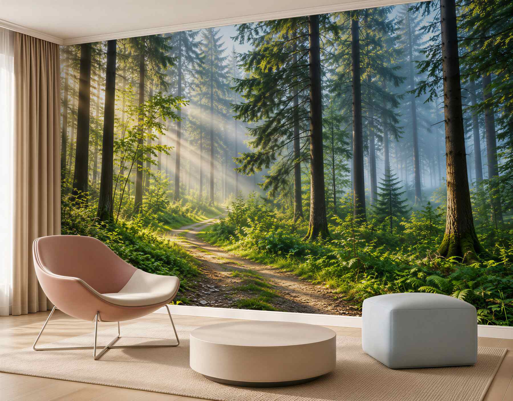 Fototapeta las sosnowy