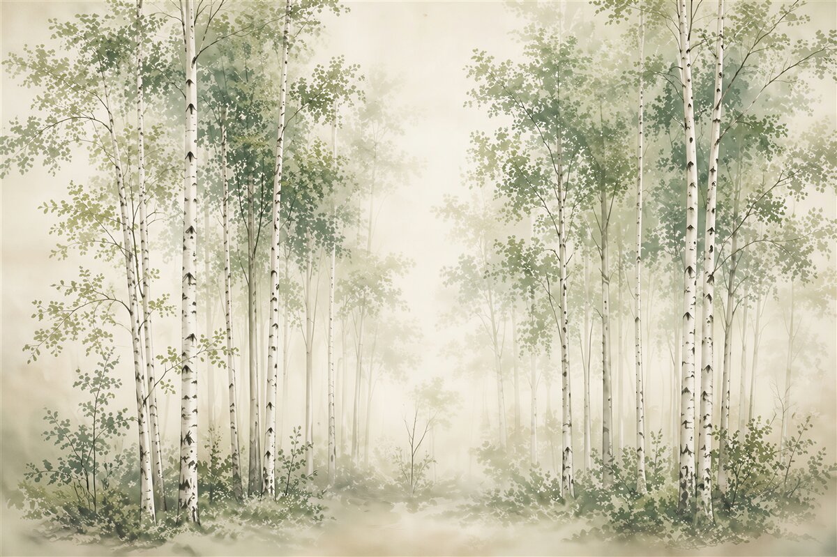 Fototapeta brzozowy las