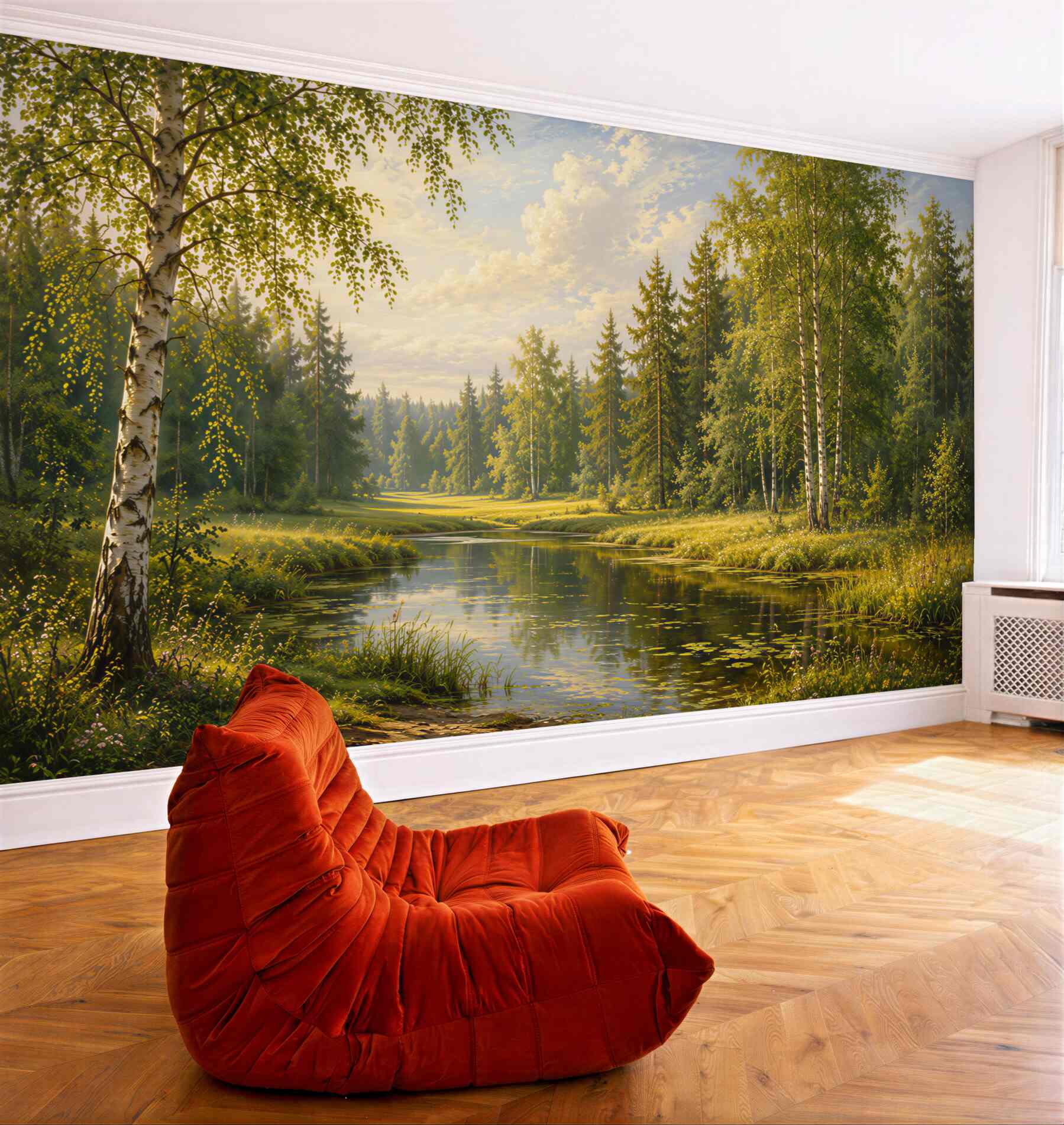 Fototapeta las nad jeziorem
