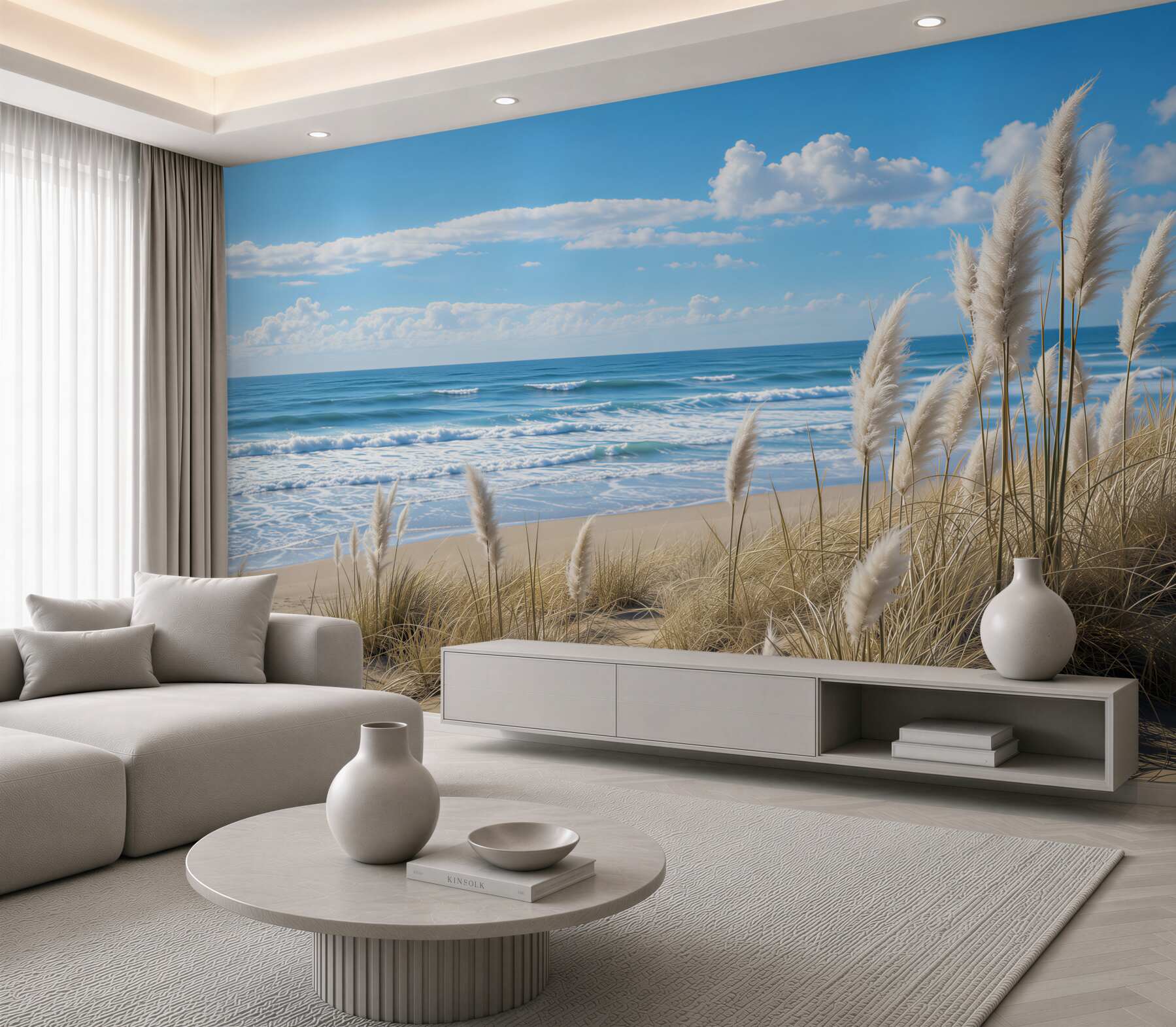 Fototapeta plaża z trawami