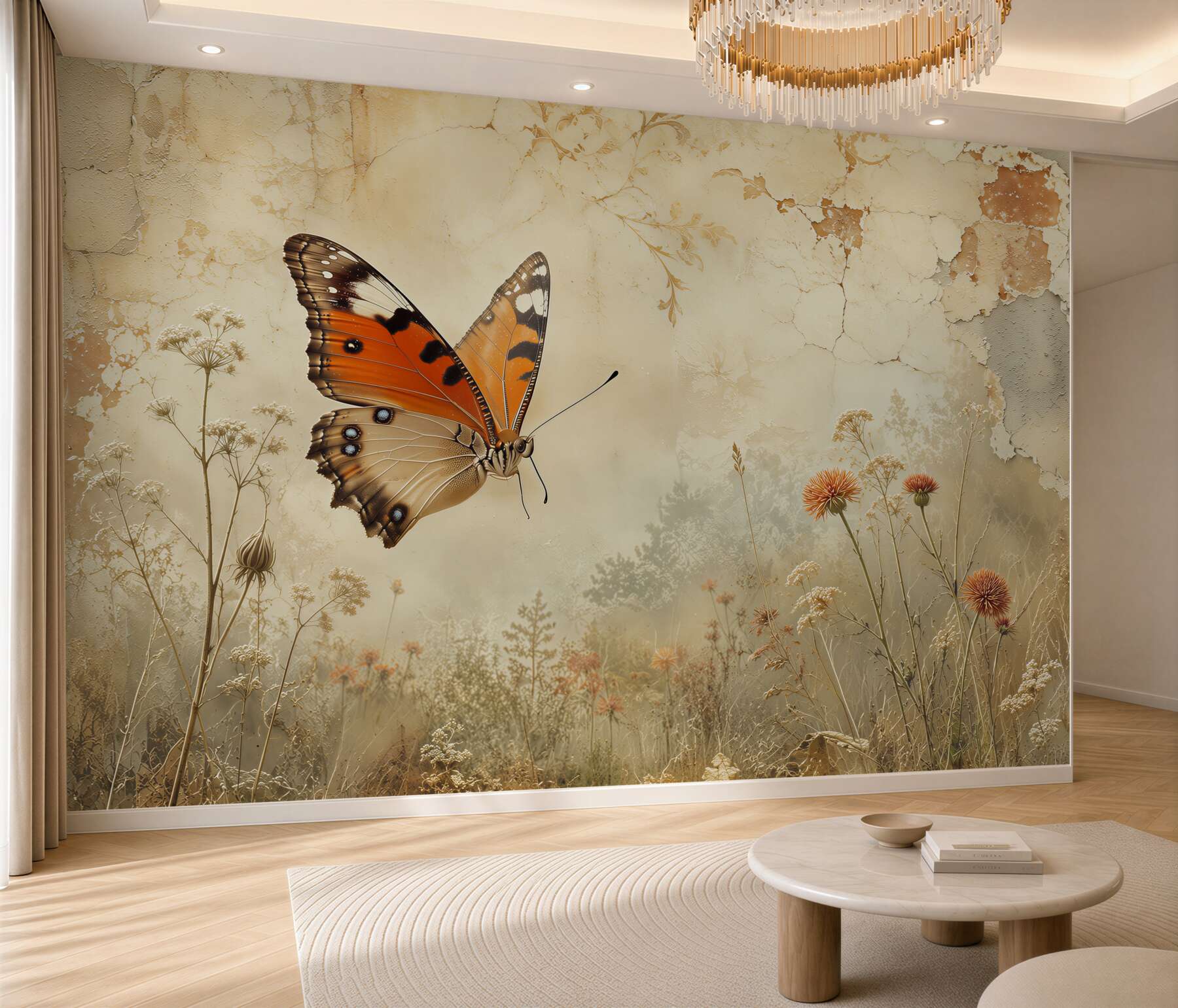 Fototapeta motyl na łące