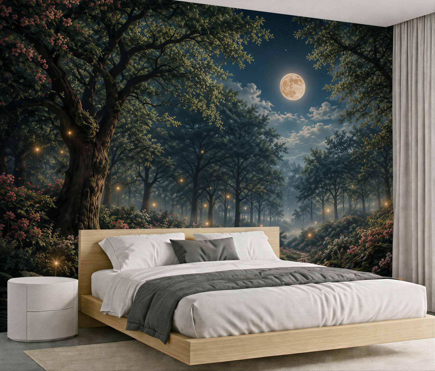 Fototapeta magiczny las nocą?v23
