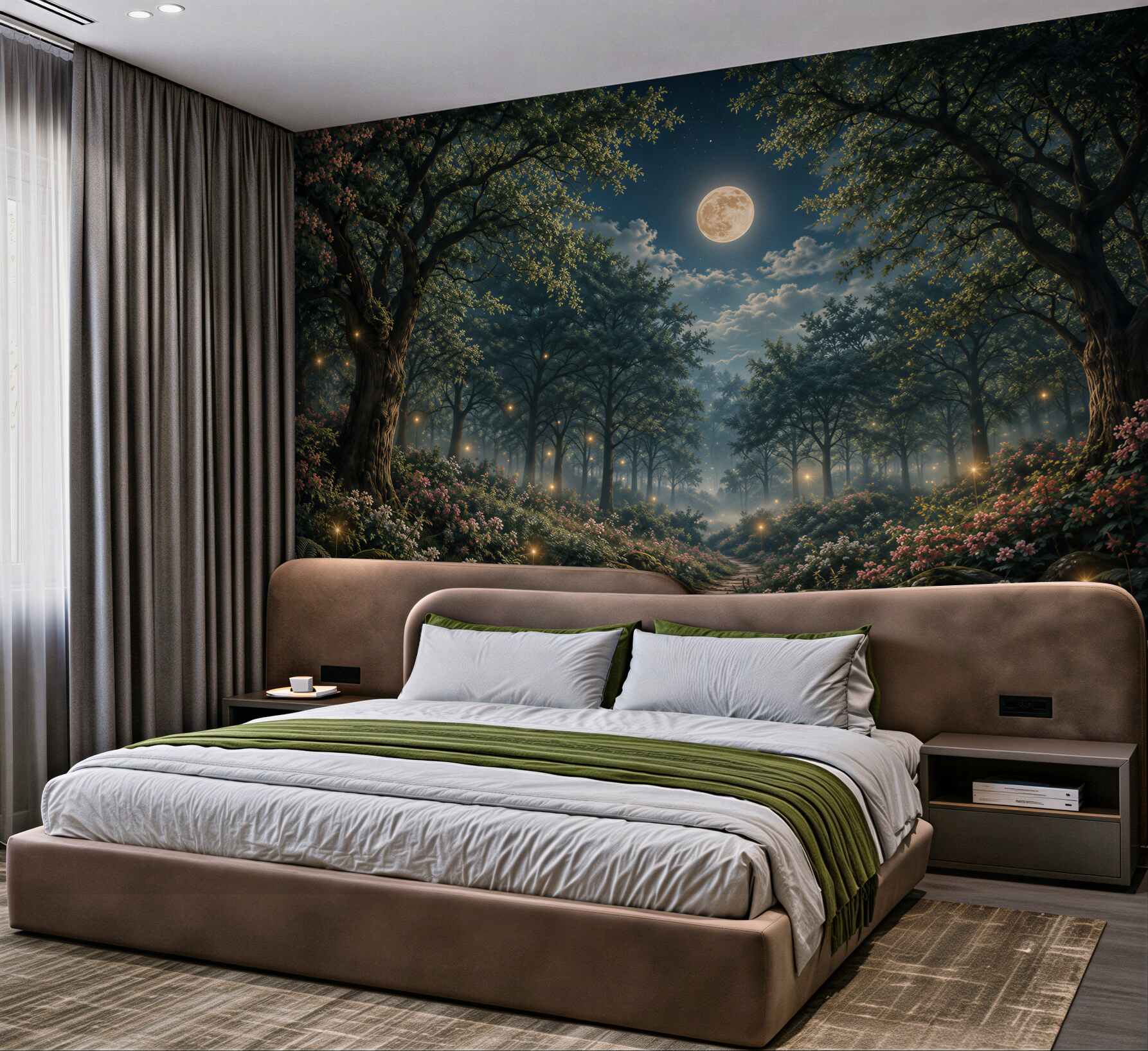 Fototapeta magiczny las nocą?v23