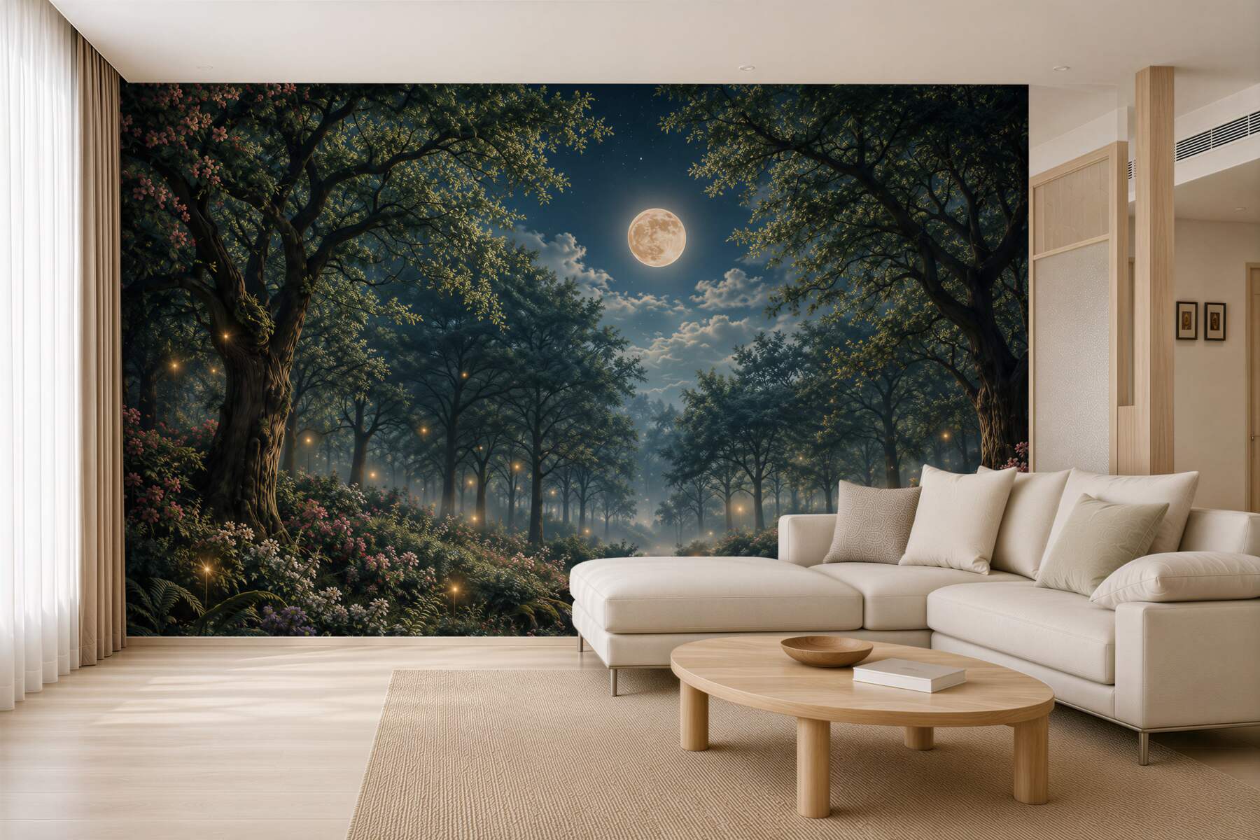 Fototapeta magiczny las nocą?v23