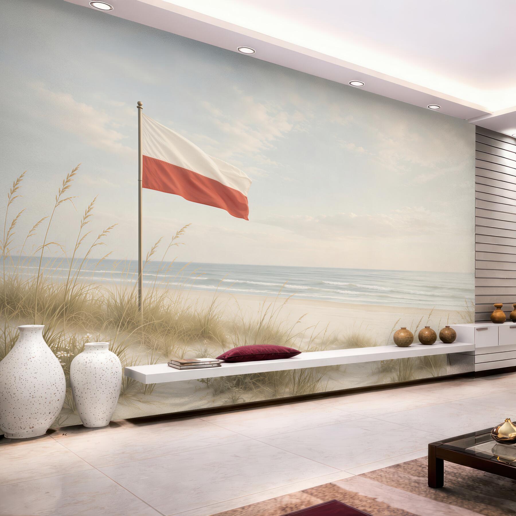 Fototapeta plaża z polską flagą?v23