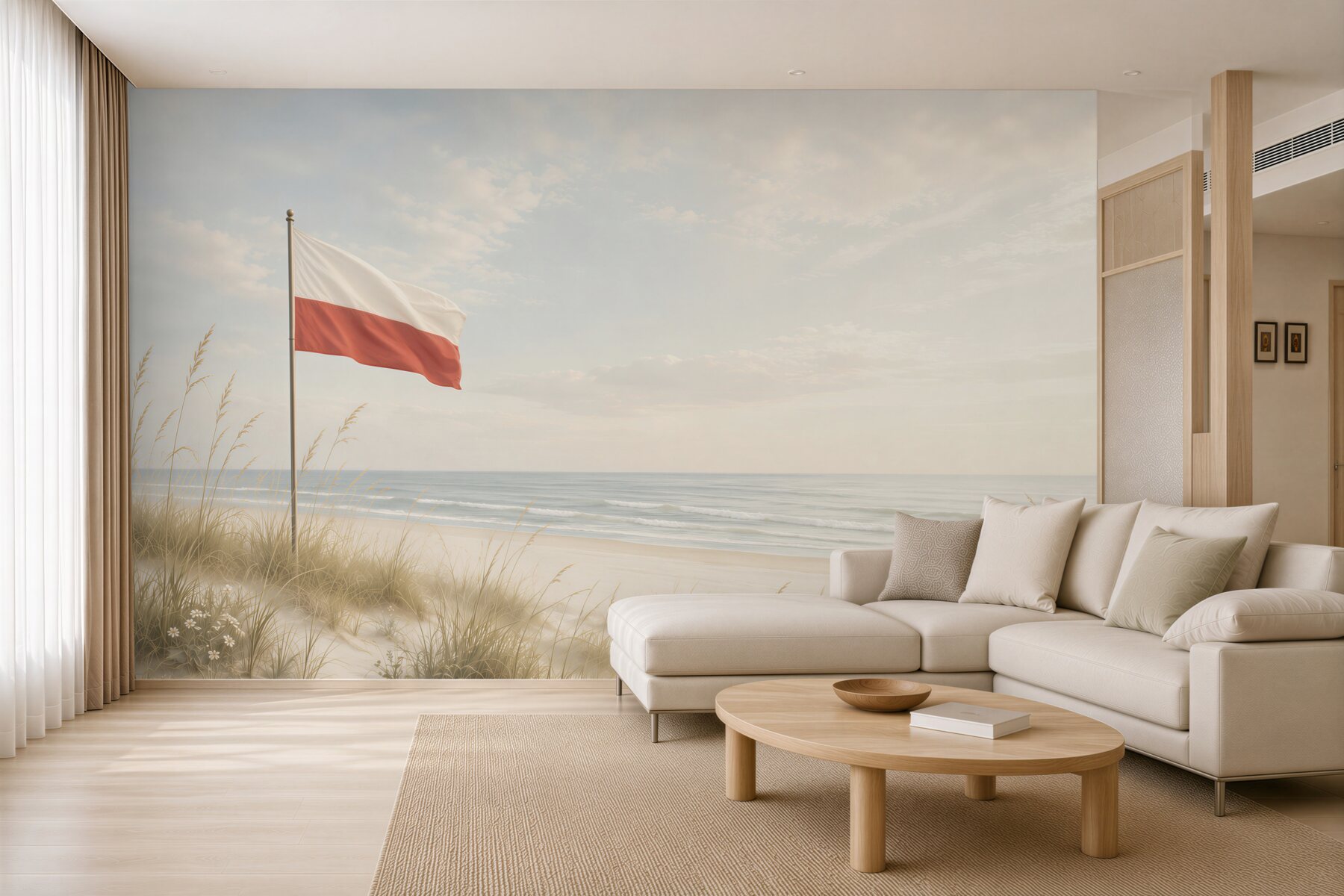 Fototapeta plaża z polską flagą?v23