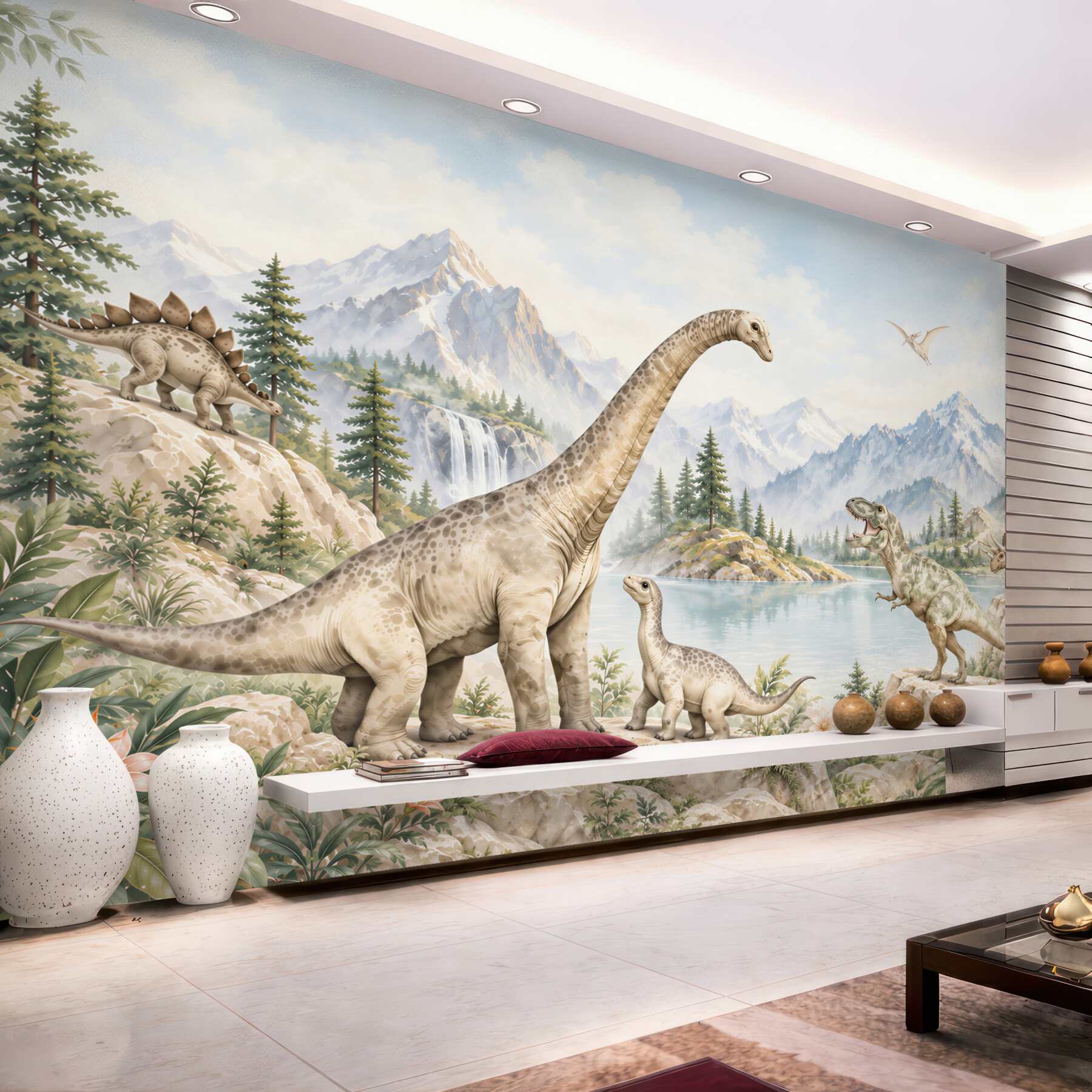 Fototapeta dinozaury w górskim krajobrazie?v23