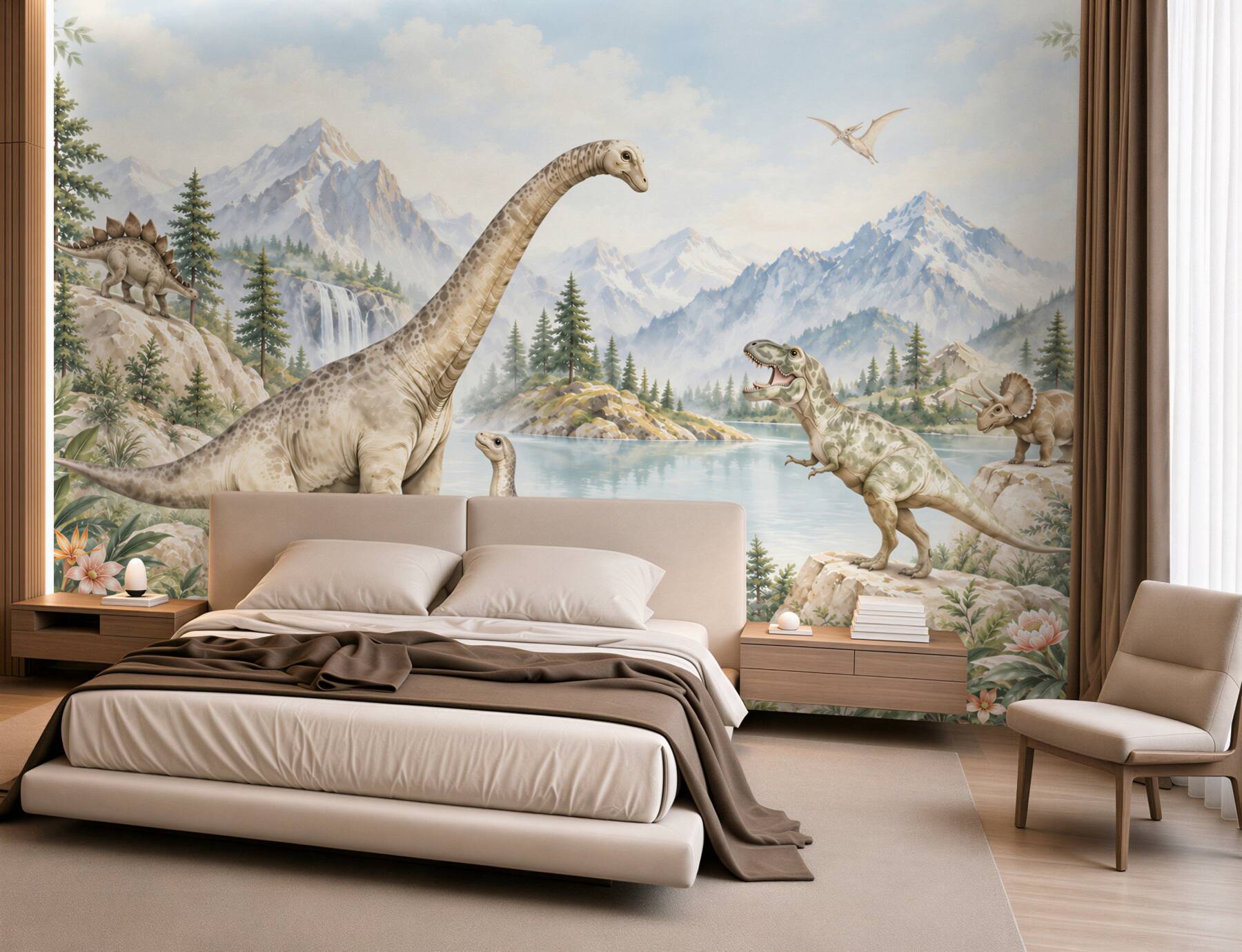 Fototapeta dinozaury w górskim krajobrazie?v23