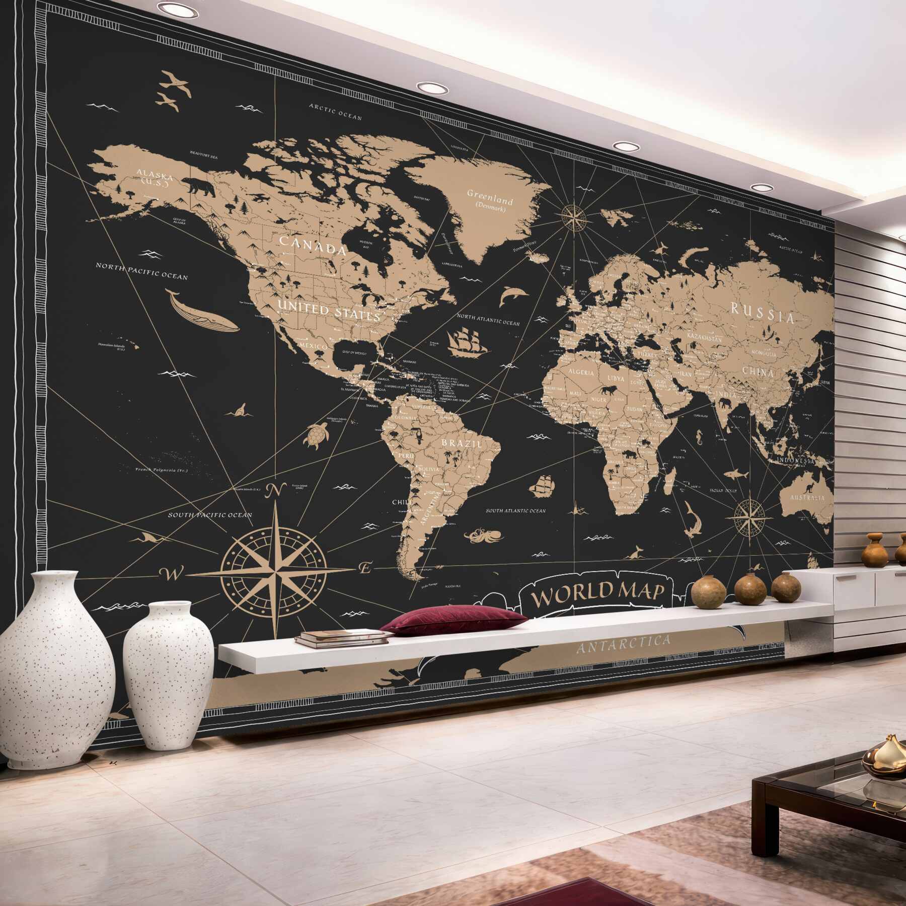 Fototapeta mapa świata na czarnym tle?v23