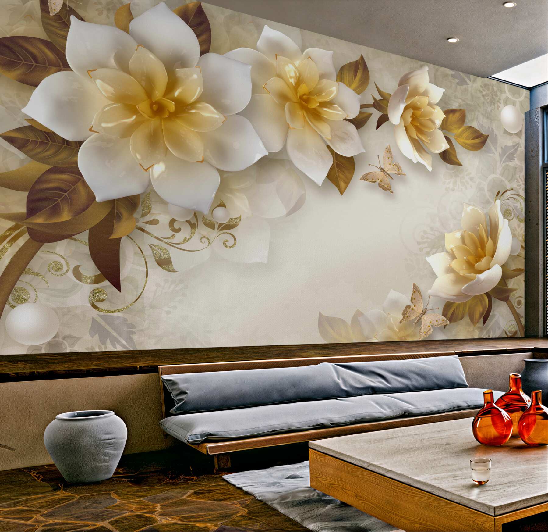 Fototapeta PORCELANOWE KWIATY?v23