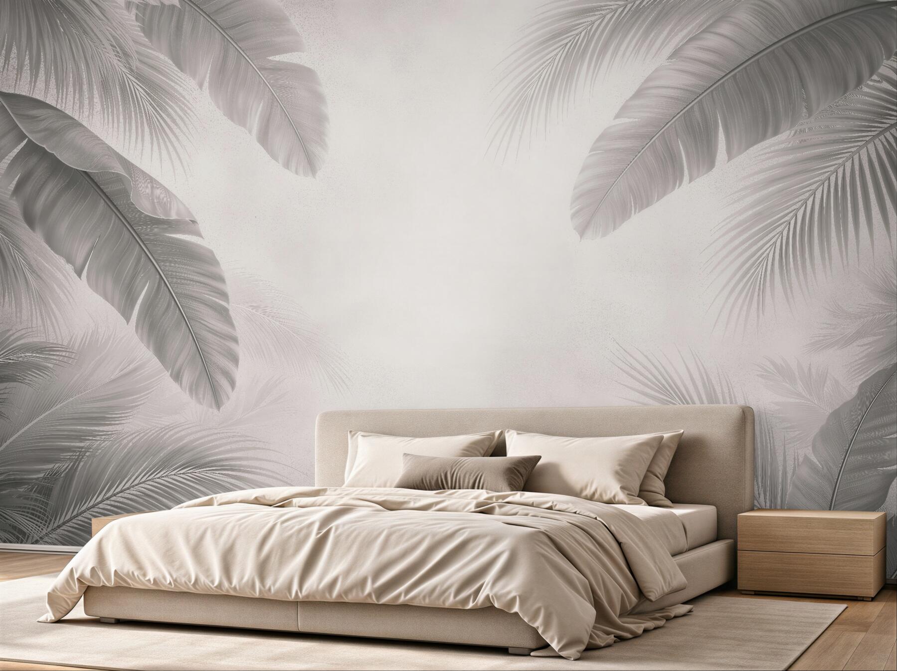 Fototapeta Subtelne liście palm w beżowym tle?v23