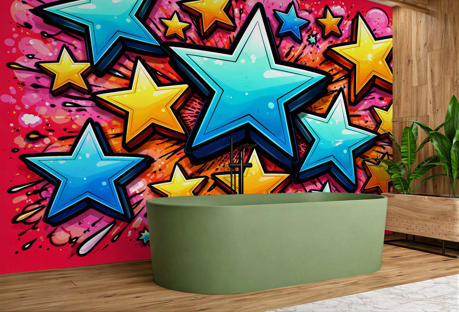 Fototapeta kolorowe gwiazdy pop-art