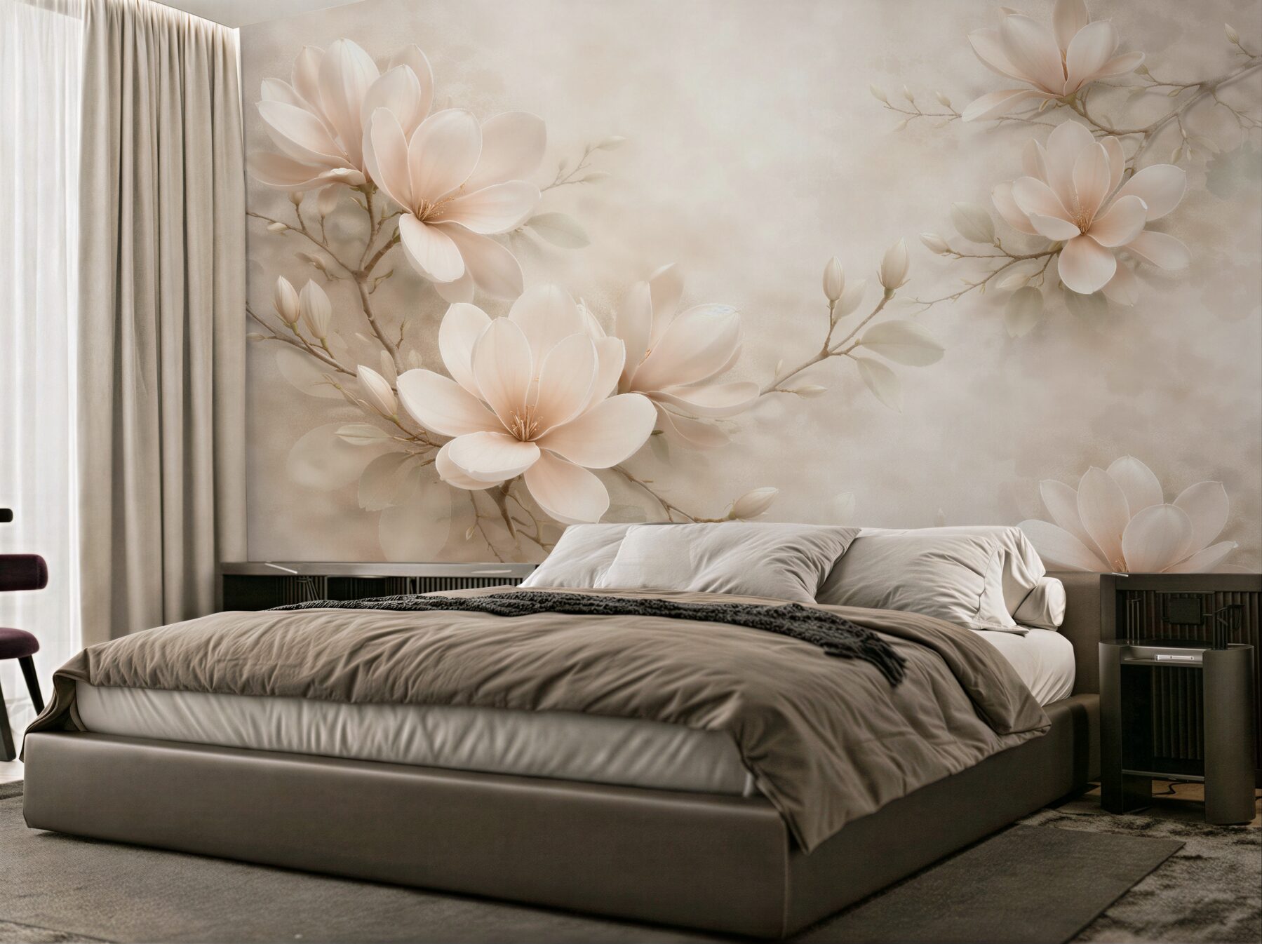 Fototapeta kremowe magnolie w blasku