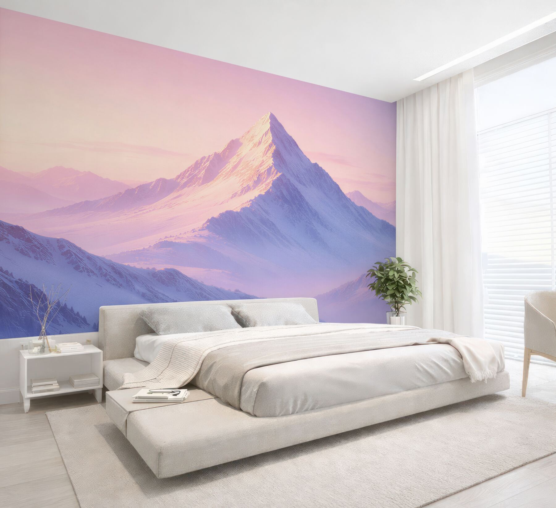 Fototapeta pastelowy szczyt o świcie