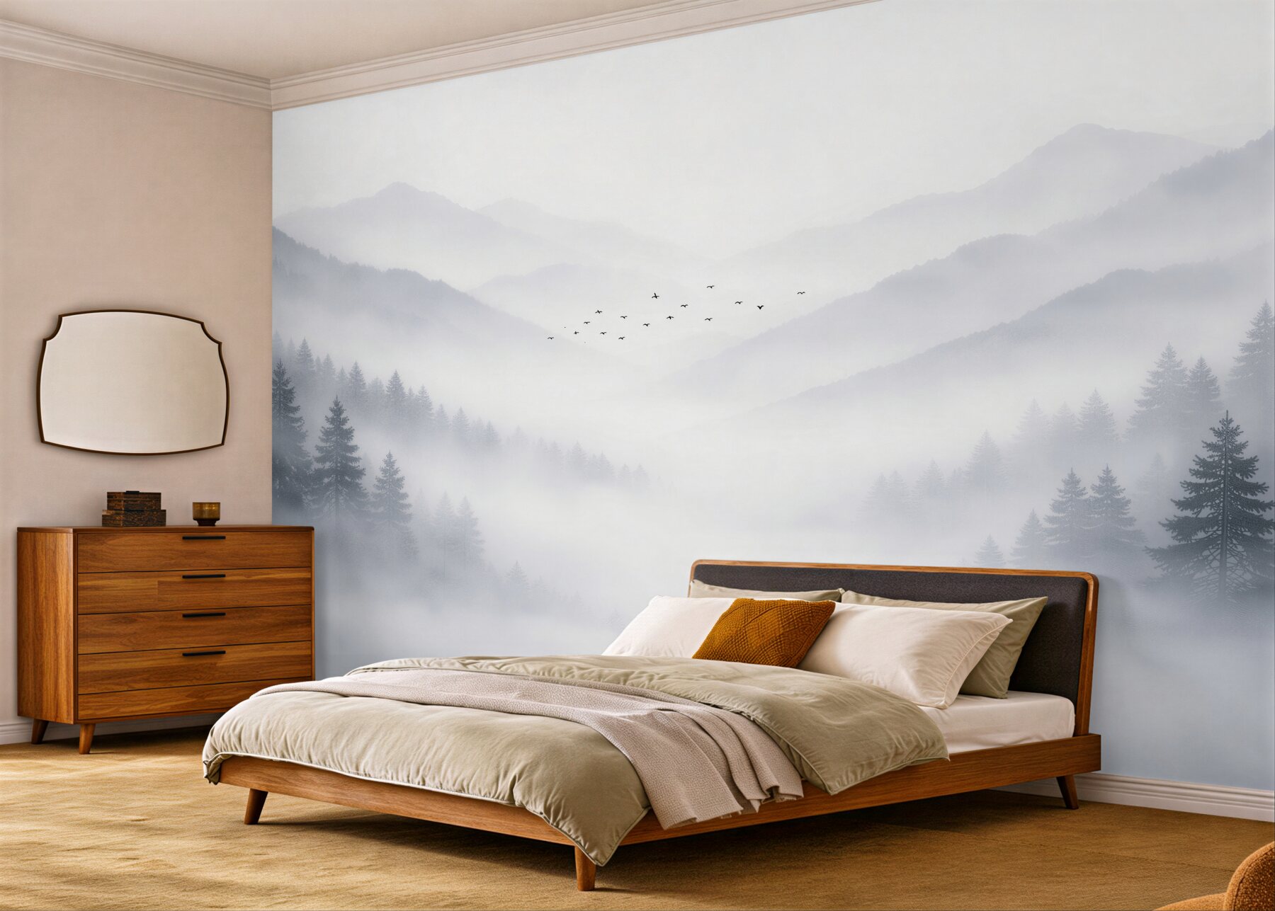 Fototapeta mgliste góry i leśna cisza?v23