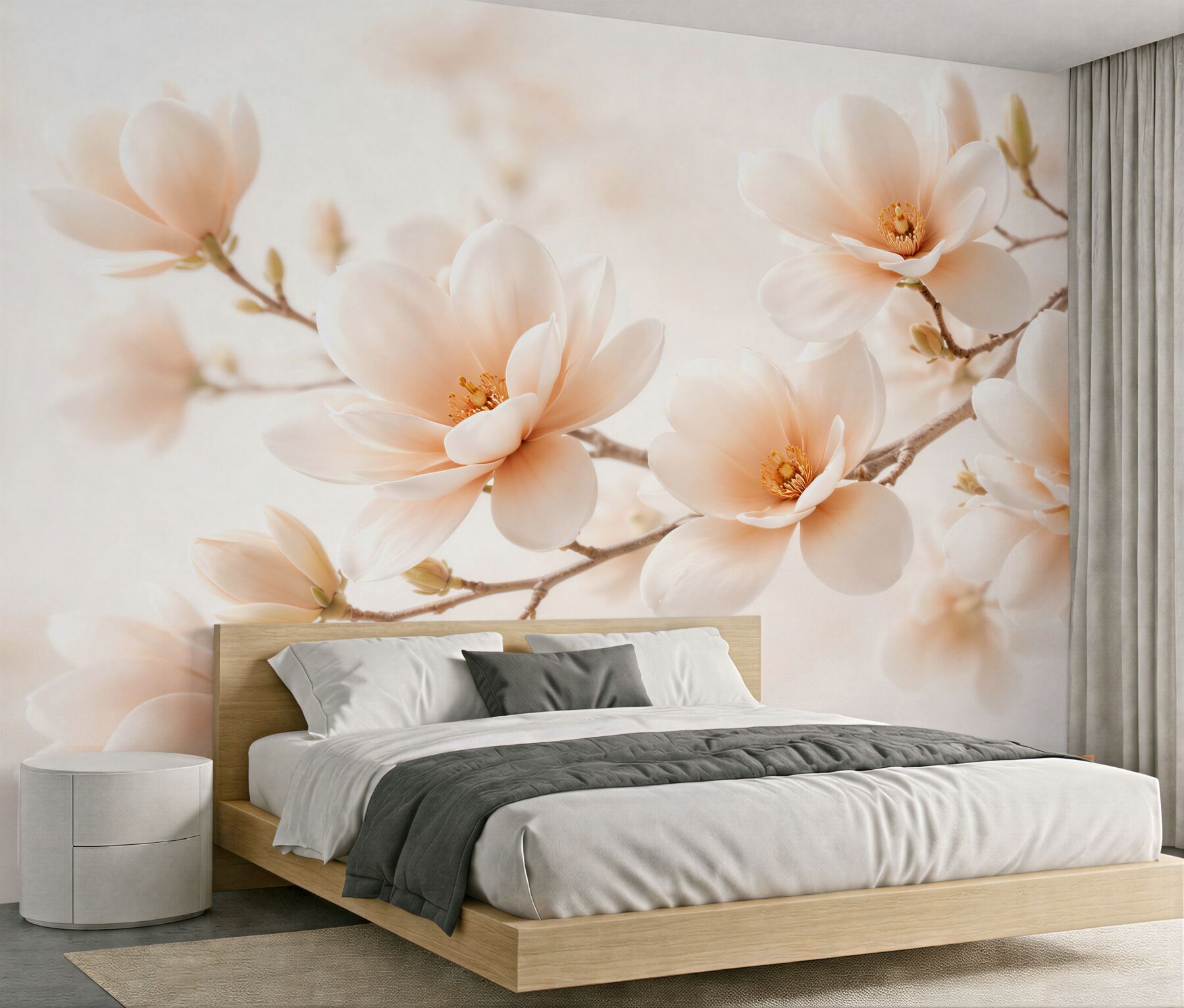 Fototapeta delikatna magnolia w jasnym rozkwicie