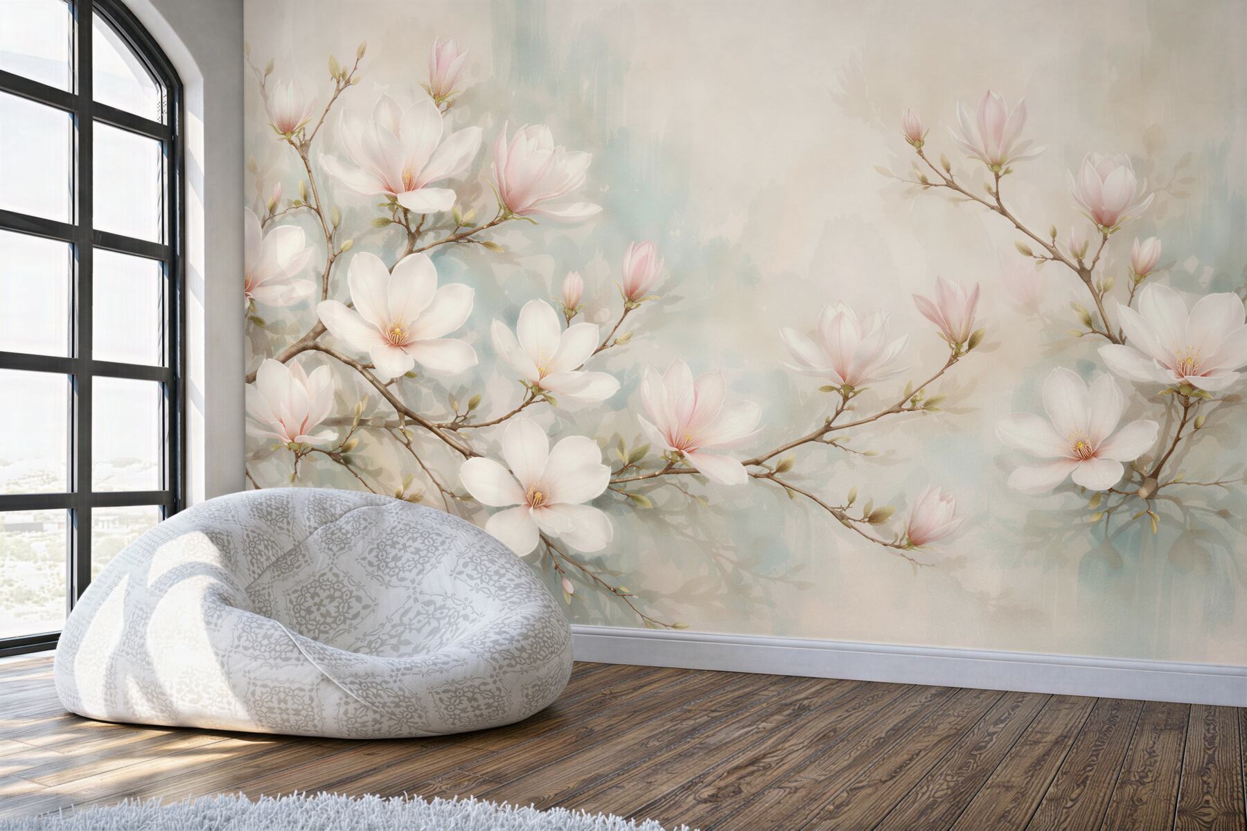 Fototapeta pastelowe magnolie na gałęziach?v23