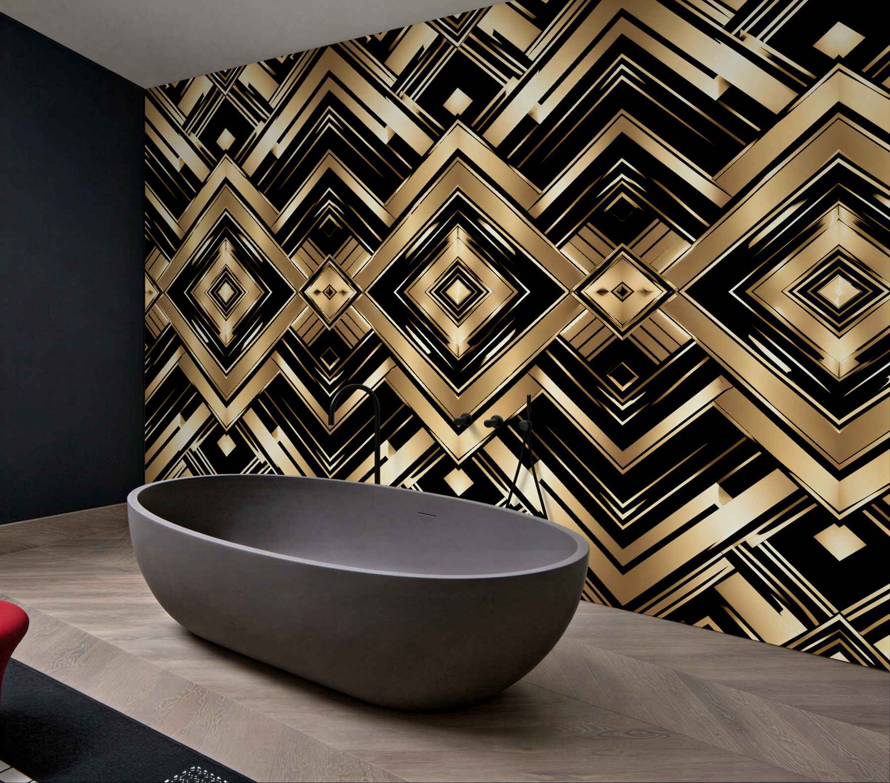 Fototapeta złota geometria w stylu glamour