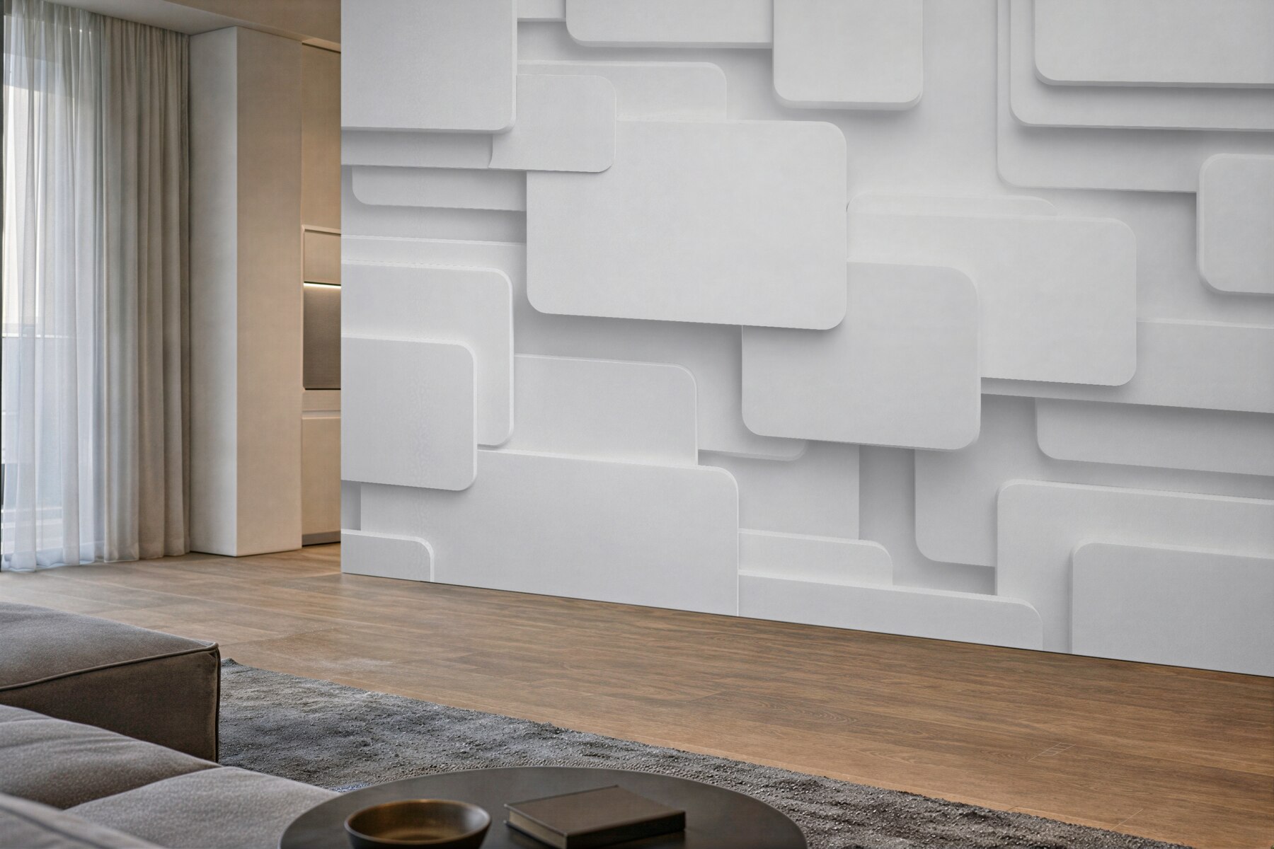 Fototapeta białe panele 3d minimalistyczne