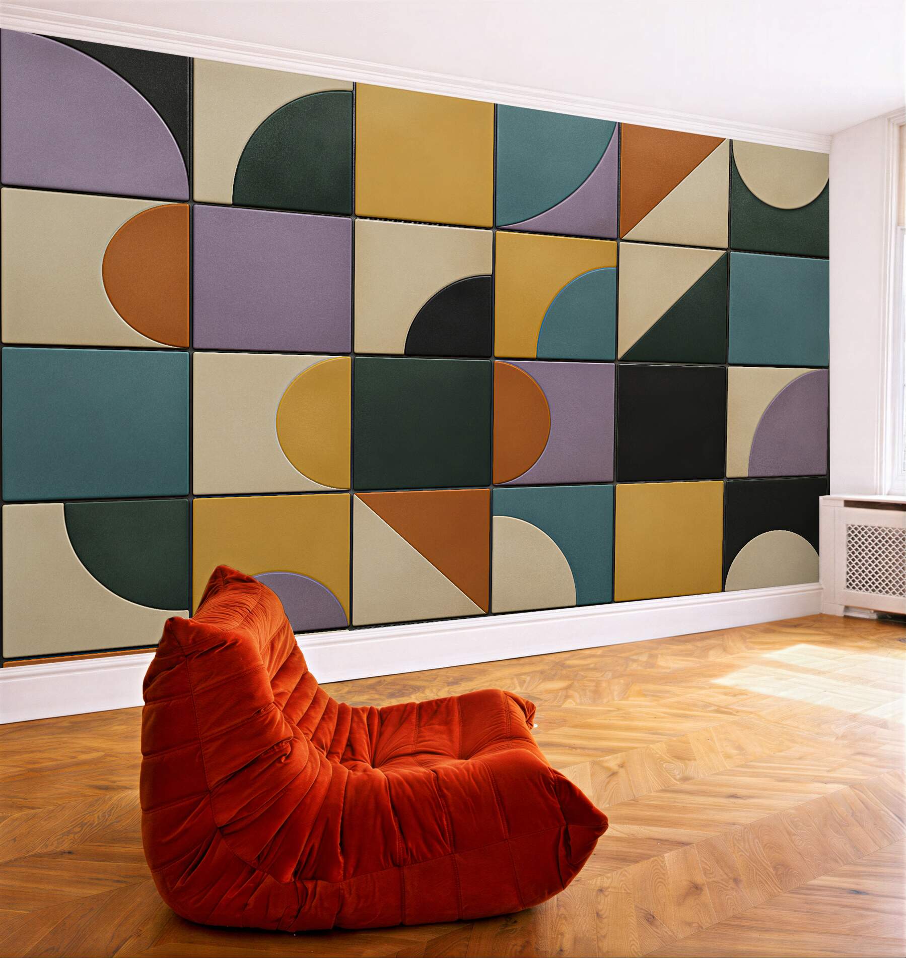 Fototapeta geometryczna mozaika retro pastel