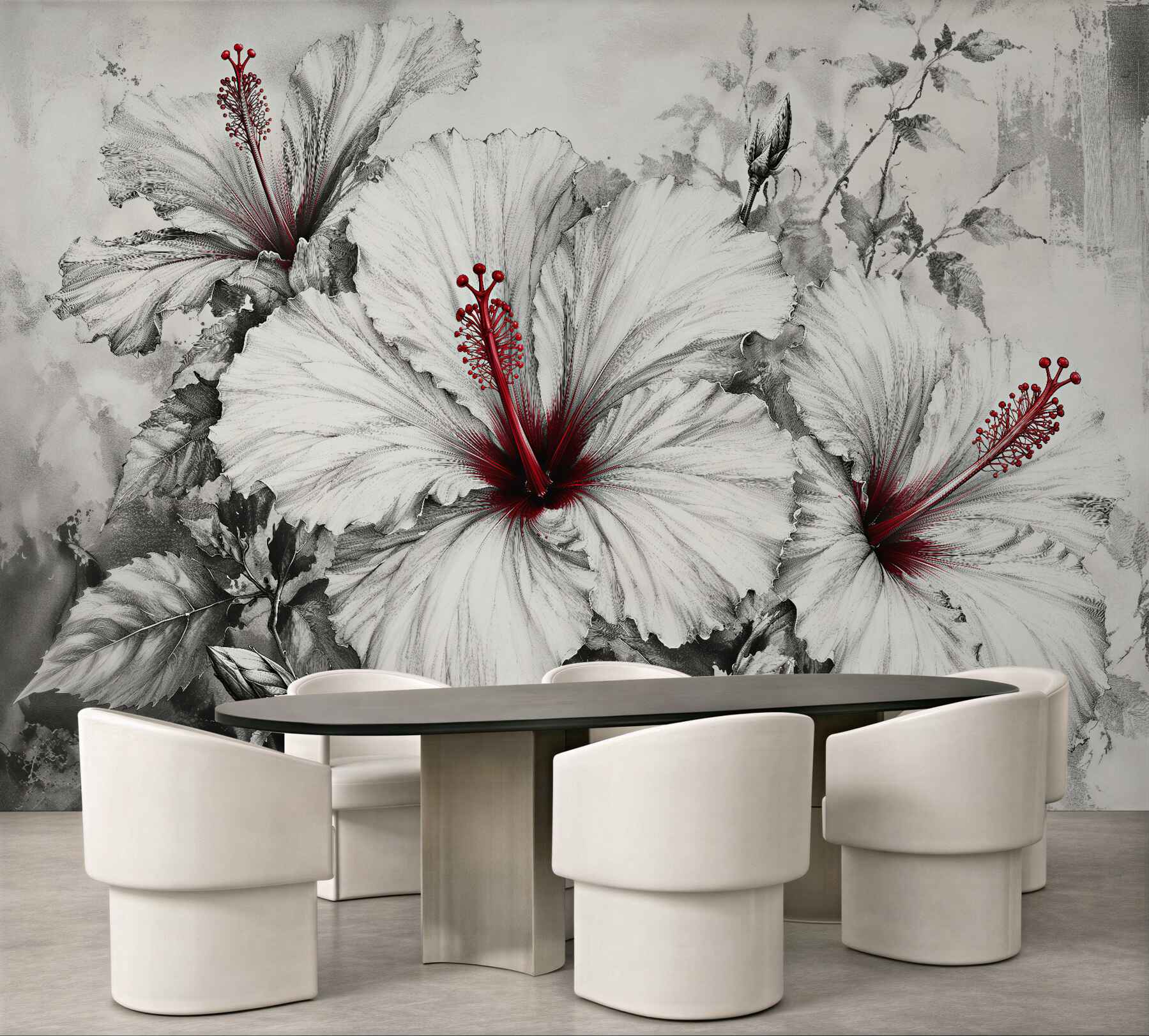 Fototapeta hibiskusy z czerwonym akcentem?v23