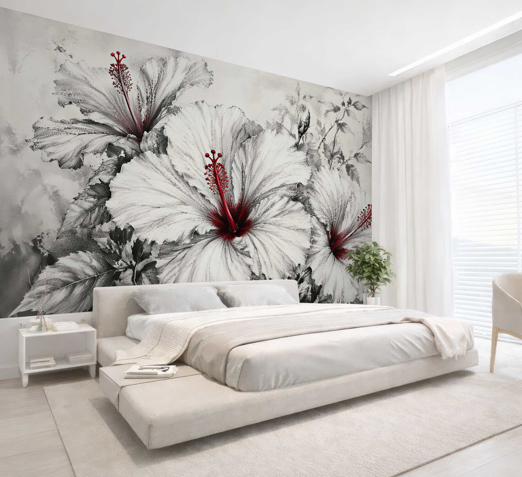 Fototapeta hibiskusy z czerwonym akcentem?v23
