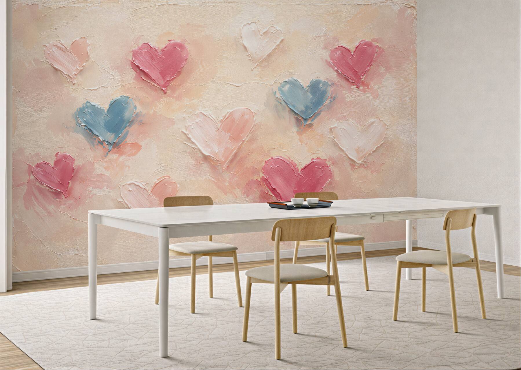 Fototapeta pastelowe serca w romantycznym stylu