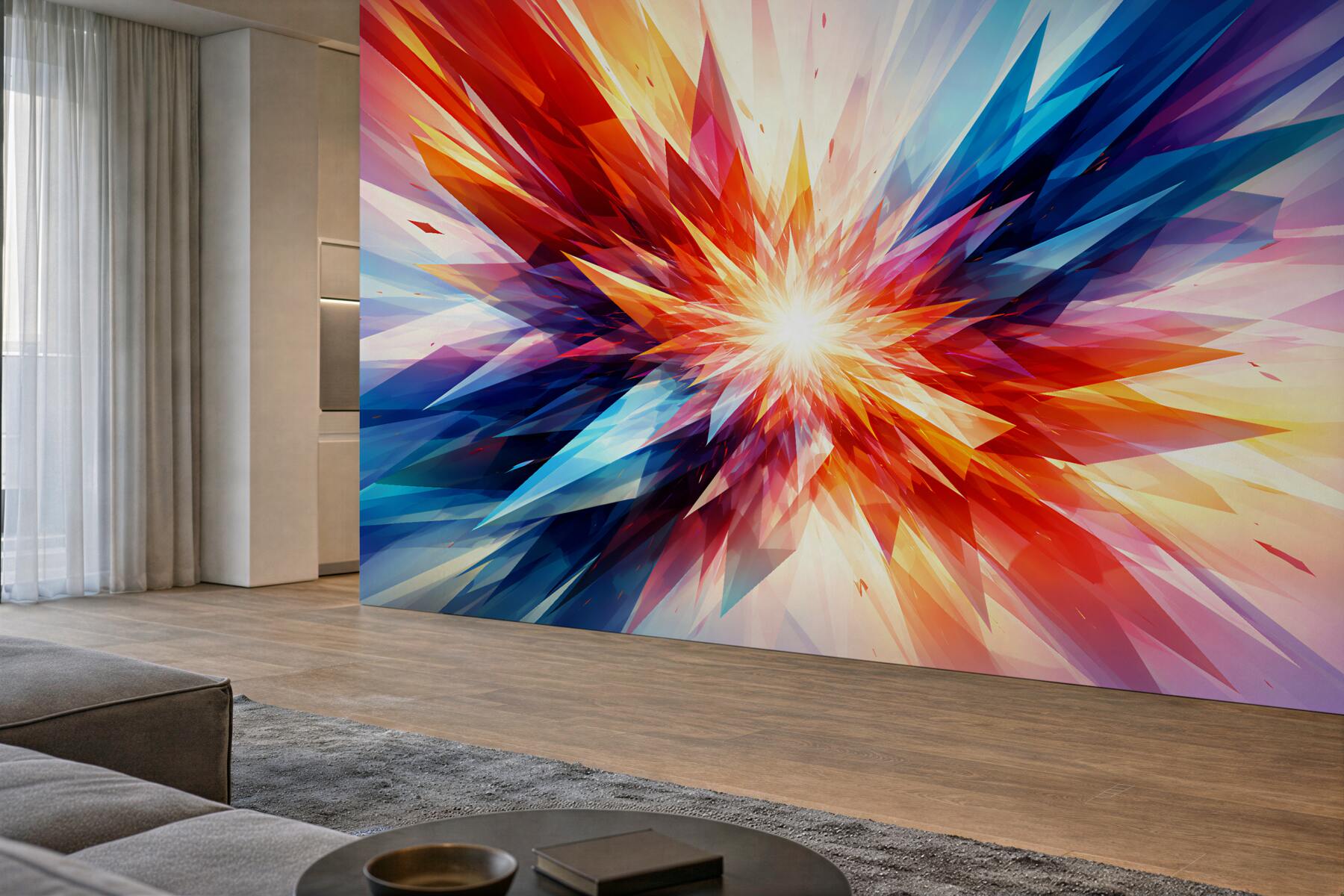 Fototapeta energetyczna eksplozja kolorowych kształtów