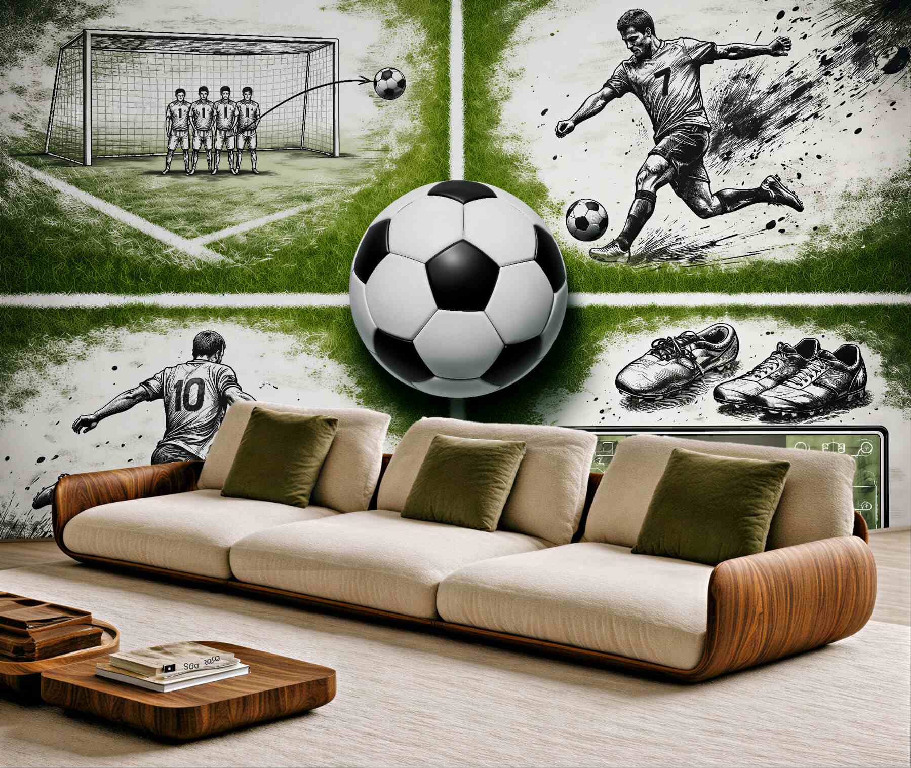 Fototapeta futbolowa pasja na murawie