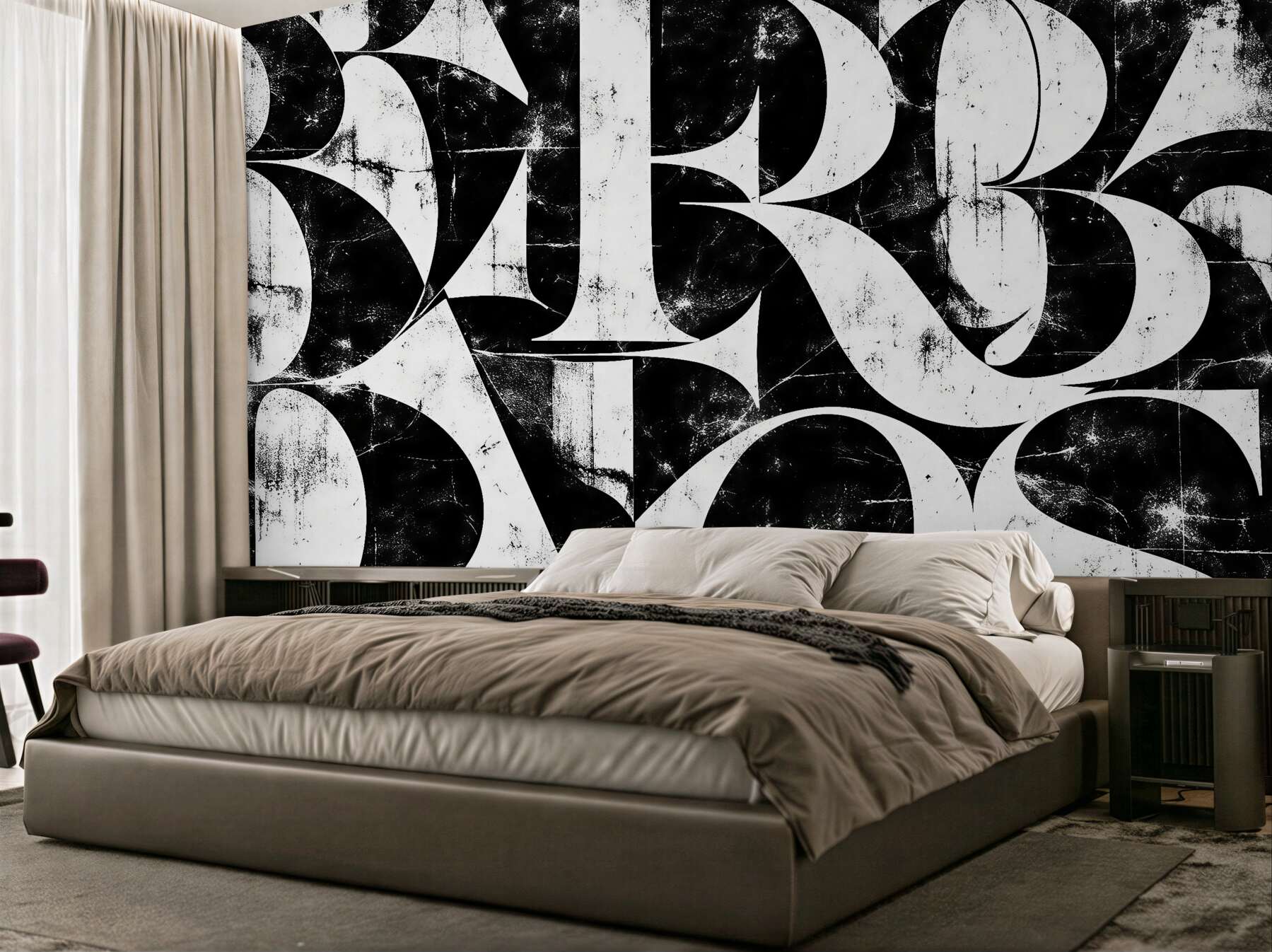 Fototapeta graficzne litery w stylu retro